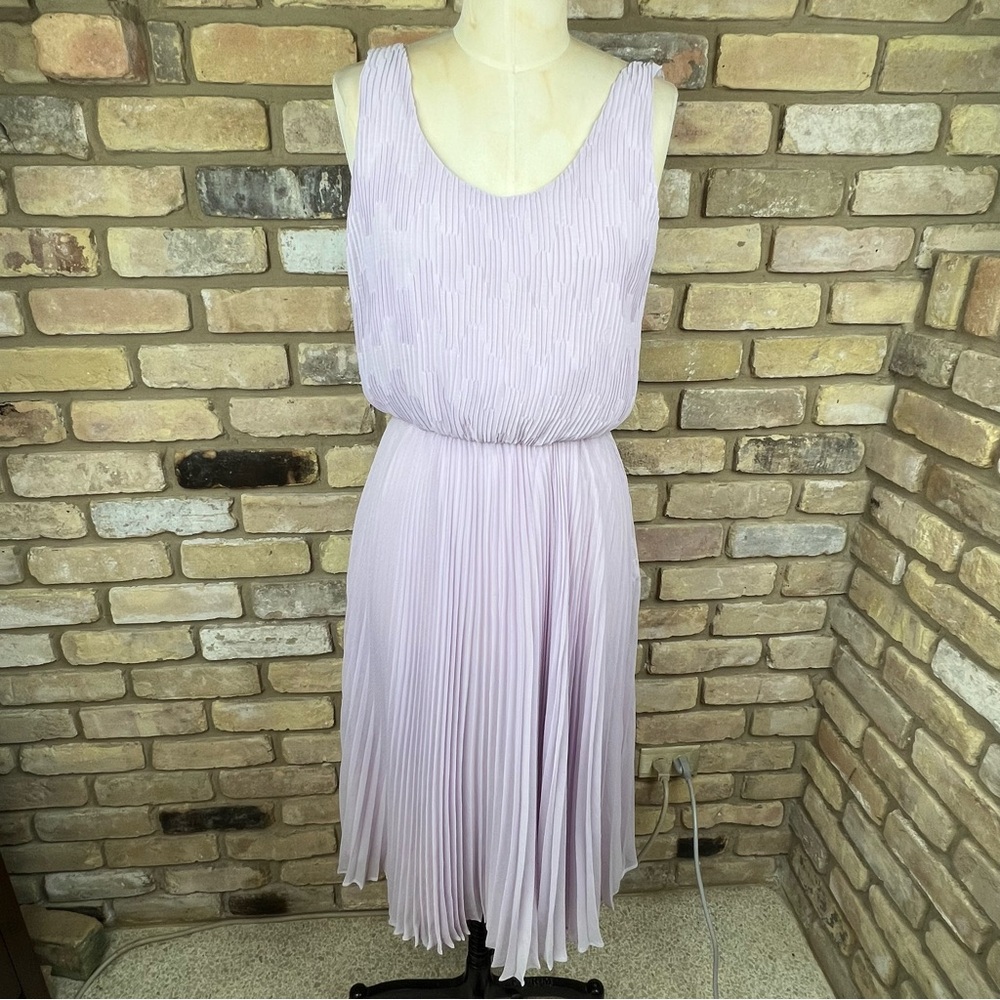 ALICE + OLIVIA pastel purple Penny double layer pleated chiffon dress